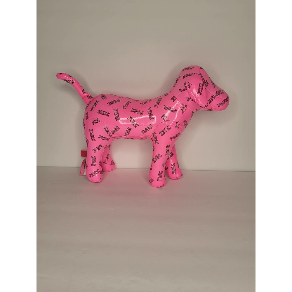 2015 Victoria's Secret Pink Collector Dog Plush Vinyl Stuffed 14" X 9"
